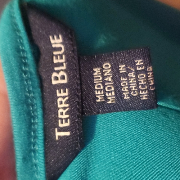 Terre Blue teal tunic flowy top - Picture 6 of 8